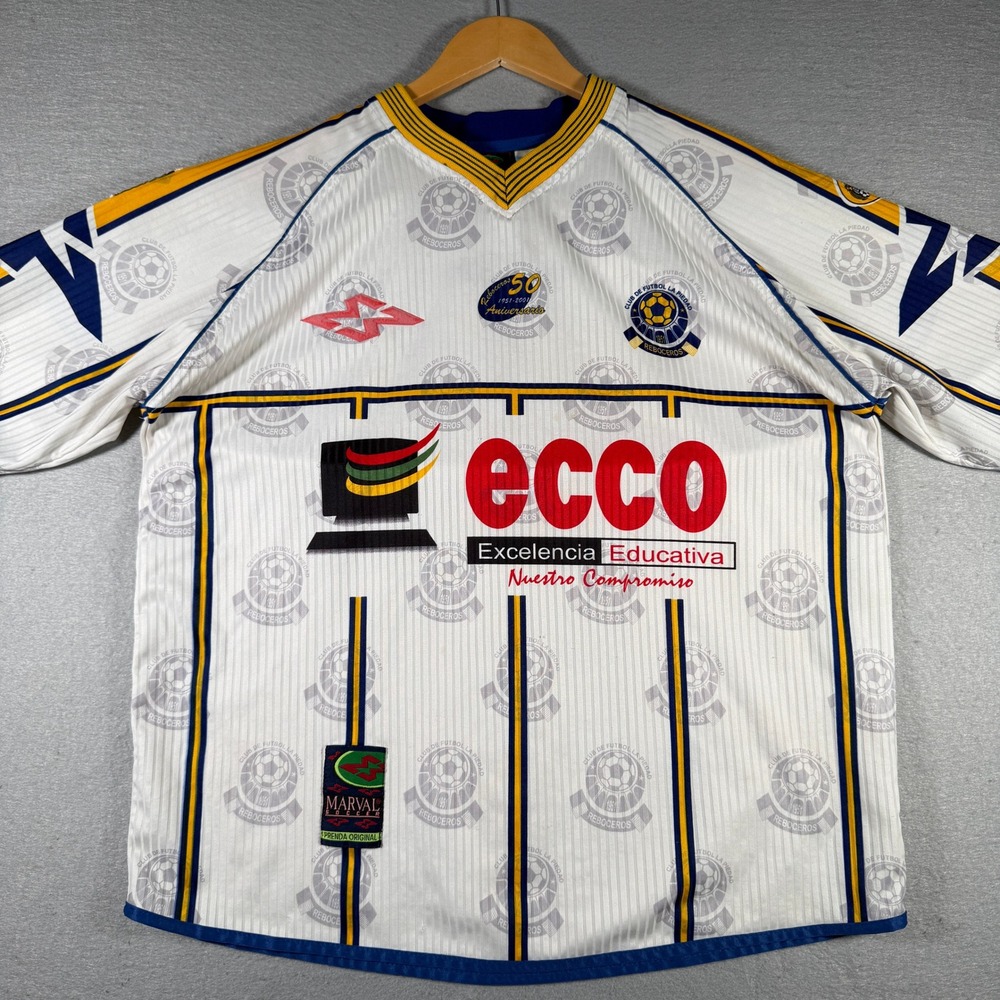 Marval Soccer Reboceros La Piedad 50th Anniversary Jersey Mens XXL White Vintage